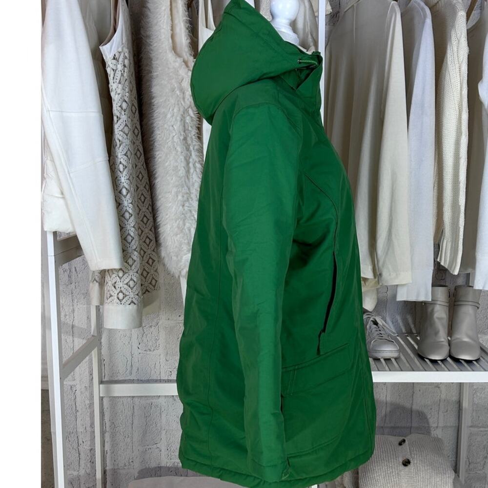 Land's End Women's Sz S Green Hooded Waterproof Lined Squall Coat SI #0004 - Picture 3 of 7